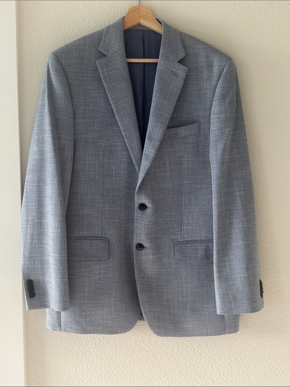 Classic Blue and Silver Men's Blazer - Modern Tailored Sport Coat